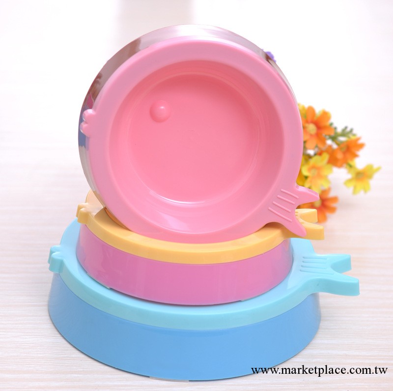 卡通狗碗 大小號單狗盆 雙色 防滑寵物食具餐具 小魚碗  寵物用品工廠,批發,進口,代購
