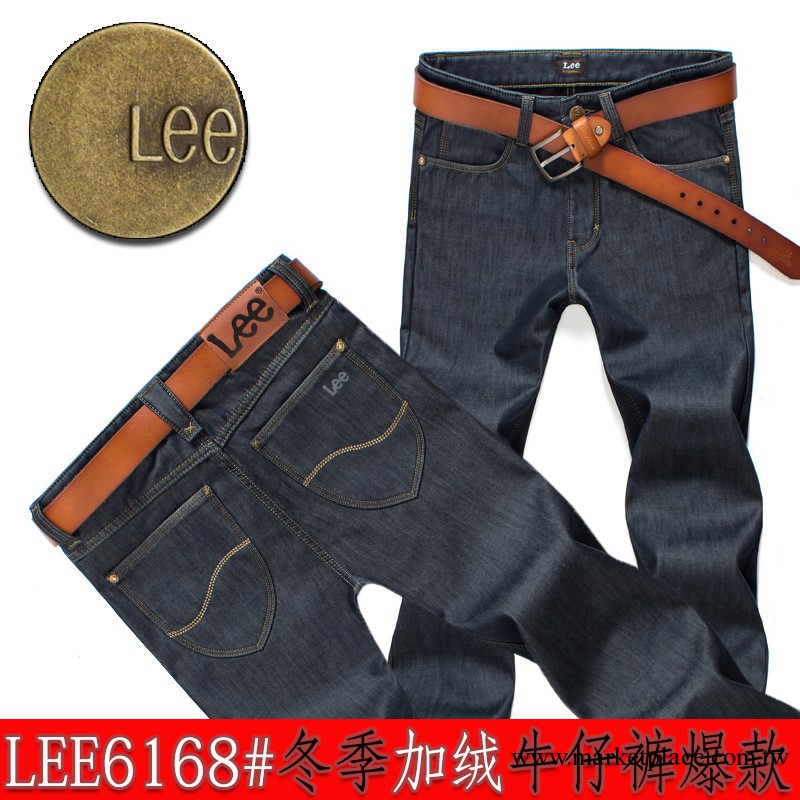 lee男士牛仔褲 冬季加絨褲新品6168加絨牛仔長褲韓版修身直筒長褲工廠,批發,進口,代購
