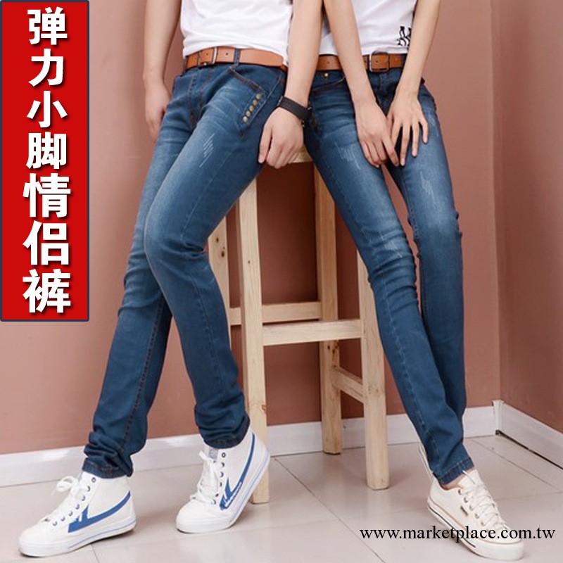 情侶彈力牛仔褲 男 韓版修身小直筒潮男裝牛仔褲 休閑高彈lee001工廠,批發,進口,代購