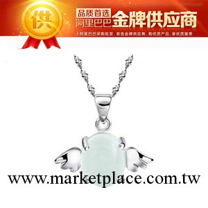 天使貓眼石吊墜韓國飾品 925純銀項鏈 外貿批發工廠,批發,進口,代購
