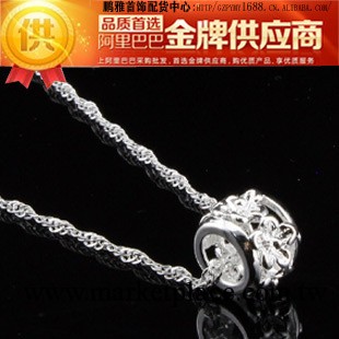 韓國飾品 梅花路路通吊咀 鍍銀 925純銀項鏈 韓版項鏈 外貿批發工廠,批發,進口,代購