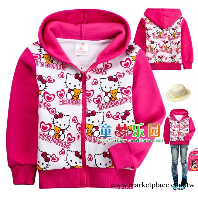 hello kitty女童抓絨外套童裝抓絨衛衣開衫女童加厚連帽外套K8126工廠,批發,進口,代購