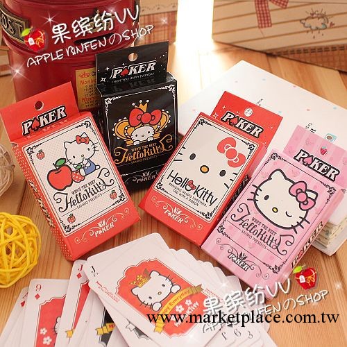 Hello kitty 凱蒂貓 可愛 卡通 撲克 紙牌 盒表情多隨機發工廠,批發,進口,代購