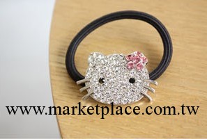 1249 可愛Hello Kitty 凱蒂貓水晶鑲鉆發圈發繩女粉色 超級卡哇伊工廠,批發,進口,代購