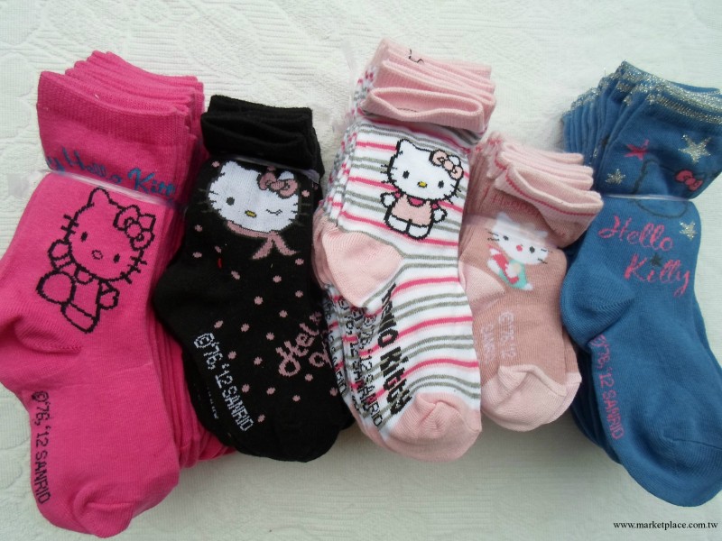 庫存批發外貿卡通純棉童襪  HELLO KITTY   多尺碼 兒童襪子批發工廠,批發,進口,代購
