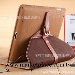 蘋果ipad4保護套ipad mini 2 3 4 皮套旋轉360度紐扣牛皮帶保護殼工廠,批發,進口,代購