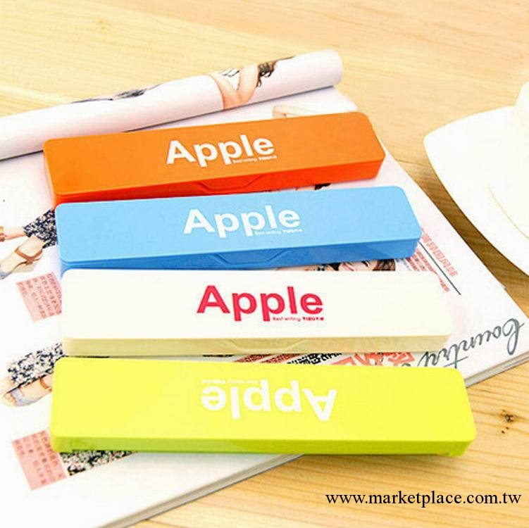 韓國文具 Apple糖果色鉛筆盒 塑料文具盒 收納盒工廠,批發,進口,代購