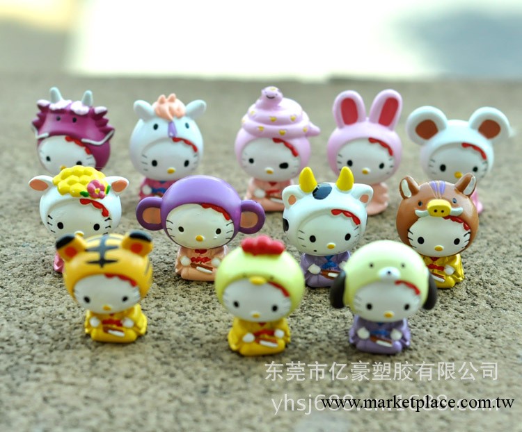 聖誕禮品hello kitty凱蒂貓公仔12生肖十二生肖公仔KT貓車擺件工廠,批發,進口,代購