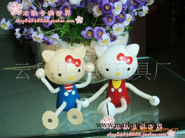 【和風雜貨】日單木制 2款hello kitty 磁鐵木偶  KE9001工廠,批發,進口,代購