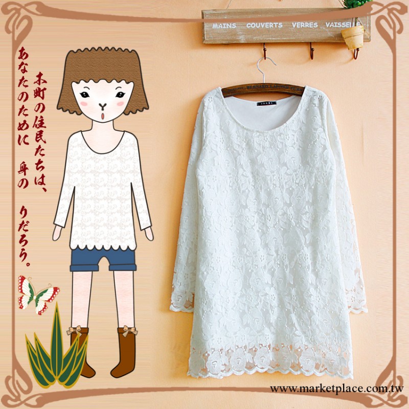 2013秋裝女裝 新款 簡約日系蕾絲打底衫 甜美 連衣裙中裙 批發工廠,批發,進口,代購