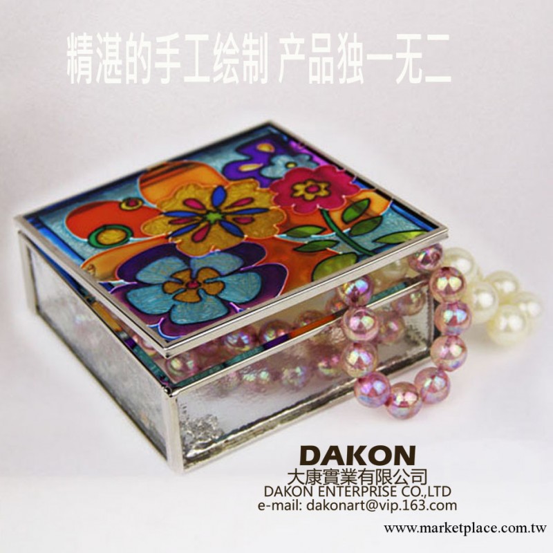 拉膏彩玻收納盒 金銀首飾珠寶盒 裝飾盒 PAINTING JEWELRY BOX工廠,批發,進口,代購