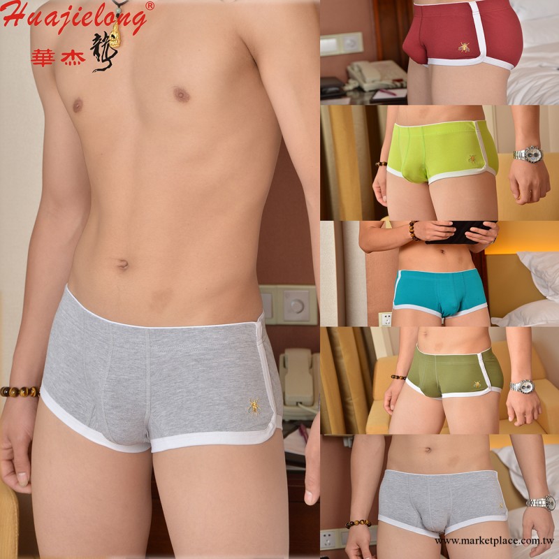 華傑龍 男士時尚內褲平角純色 低腰四角褲衩 爆款工廠,批發,進口,代購