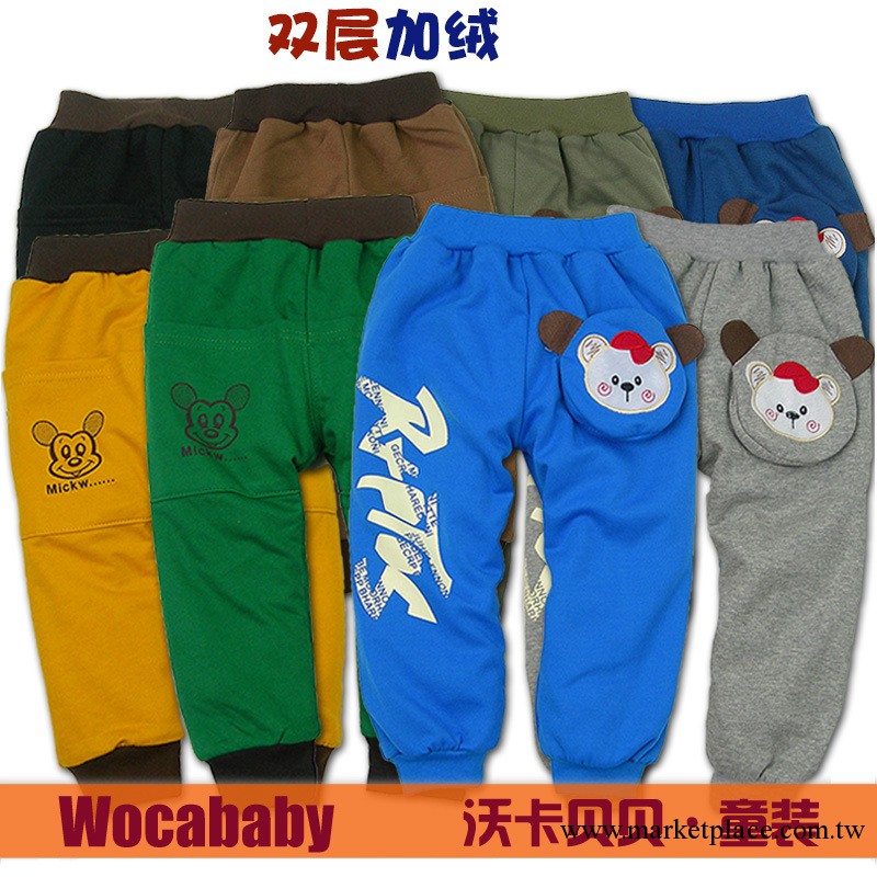 2013冬裝新款韓版雙層加絨男童女童保暖長褲 童裝批發D435工廠,批發,進口,代購