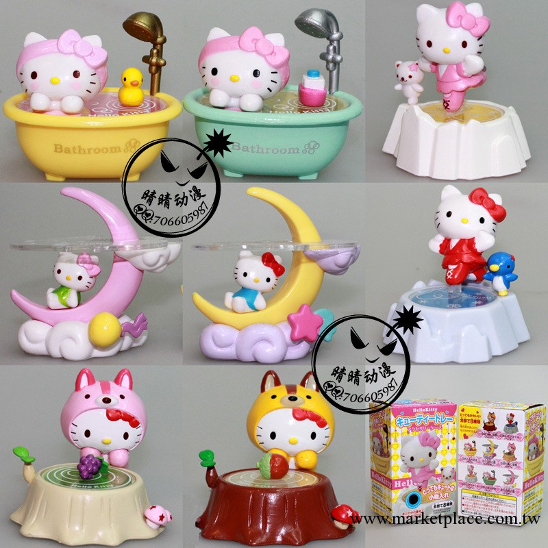 批發供應Hello Kitty凱特貓公仔擺件場景小飾品盒子 全套8款工廠,批發,進口,代購