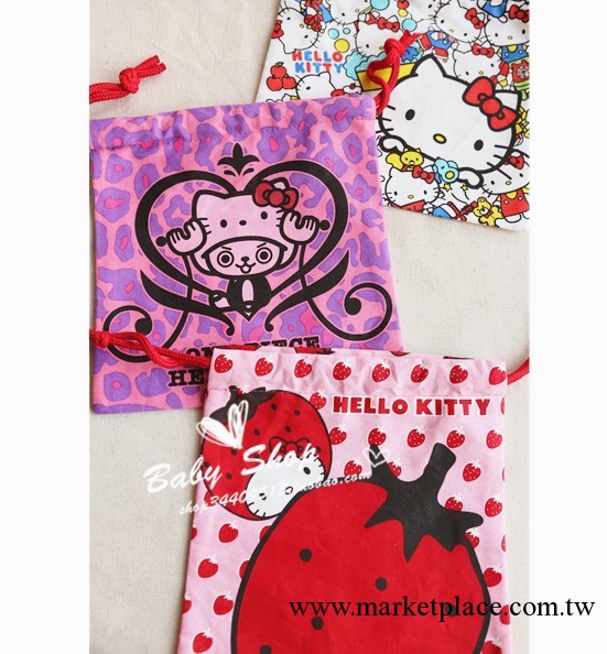 Hello kitty&喬巴 純棉抽繩束口袋 雜物袋 3款工廠,批發,進口,代購