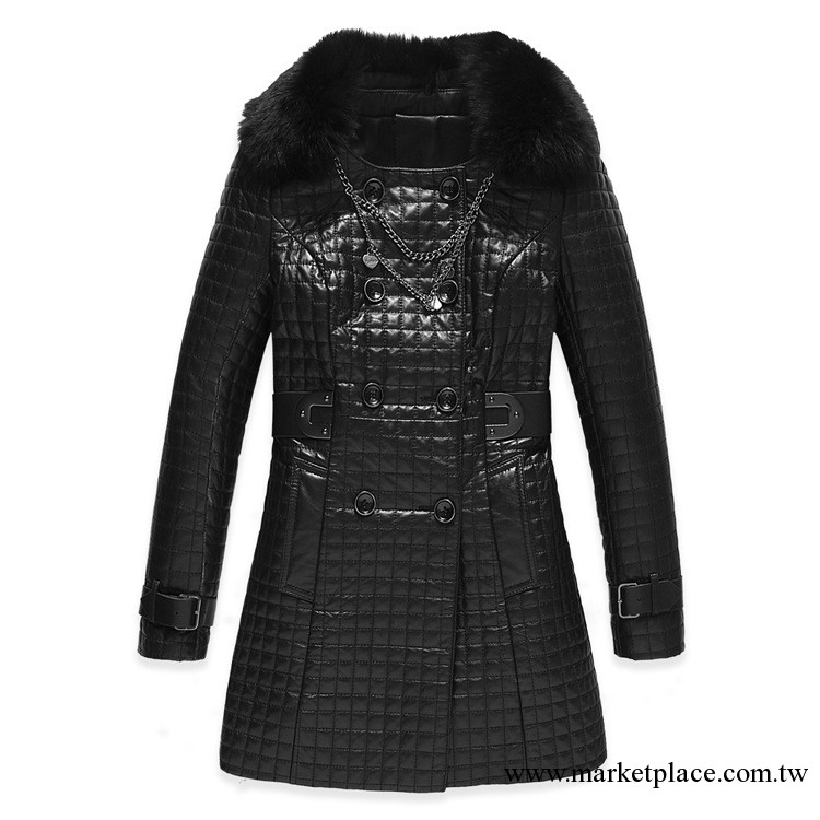 2012新款   蘭狐毛領 女士真皮皮衣   女皮衣真皮外套 中長工廠,批發,進口,代購