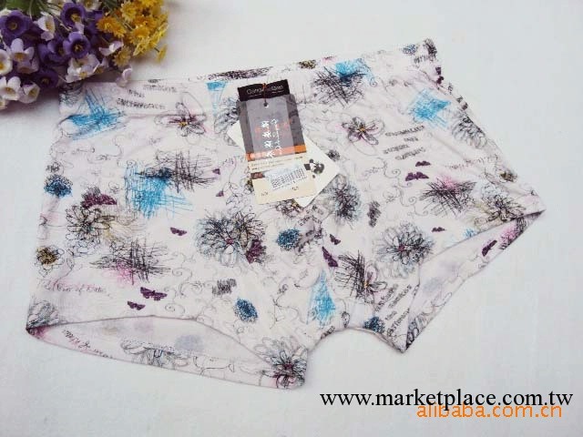 春夏秋季成人保健平角男式花樣竹纖維防走光花色圖案少男中腰內褲工廠,批發,進口,代購