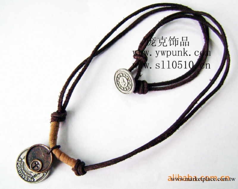 牛皮項鏈 朋克搖滾飾品  男士牛皮項鏈 潮流飾品  真皮項鏈工廠,批發,進口,代購