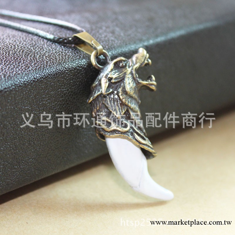 韓版仿狼牙毛衣鏈情侶項鏈不銹鋼鈦鋼鎖骨鏈蠟繩辟邪雕刻復古項鏈工廠,批發,進口,代購