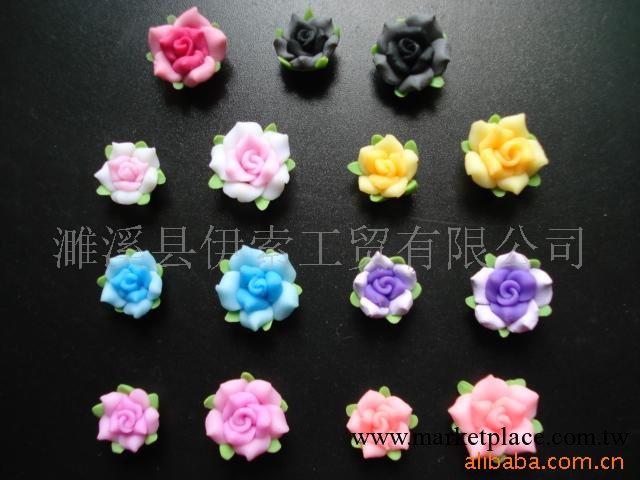 供應12mm，15MM軟陶月季花，紐扣，軟陶花工廠,批發,進口,代購