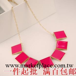 冬雲飾品6305歐美外貿潮范大牌復古滴釉純色幾何形項鏈掛墜毛衣鏈工廠,批發,進口,代購