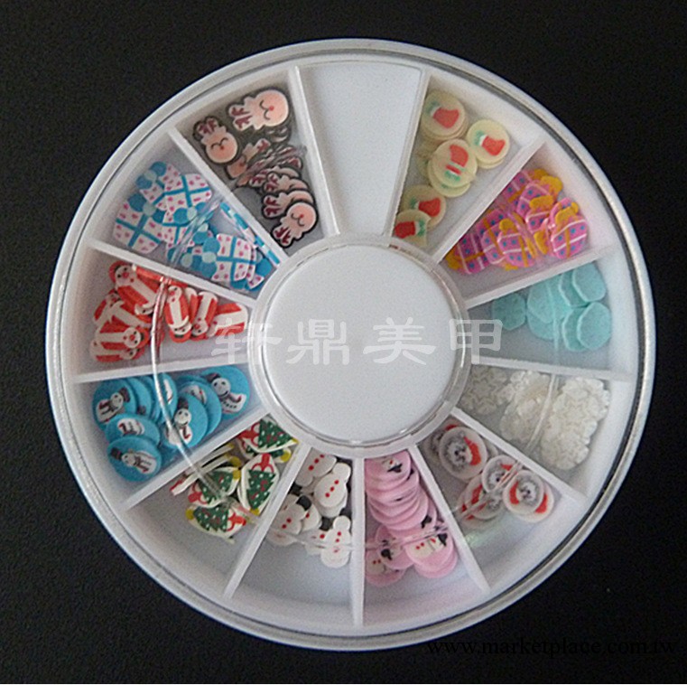 美甲新款飾品聖誕系盒裝/美甲用品套裝/指甲貼片/聖誕系列軟陶片工廠,批發,進口,代購