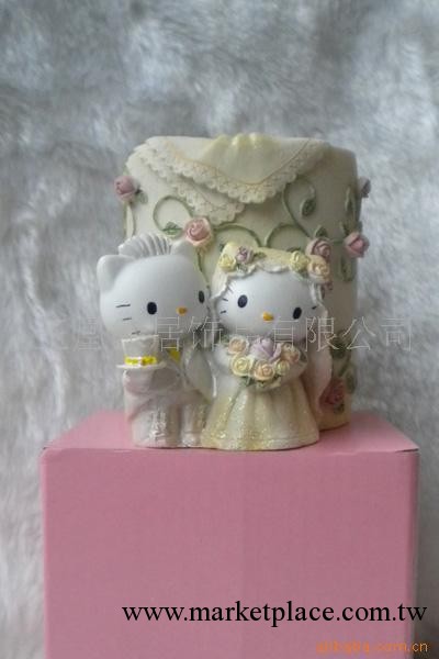 禮物 送禮hello kitty蕾絲婚紗米色結婚筆筒 置物盒 小花瓶批發・進口・工廠・代買・代購