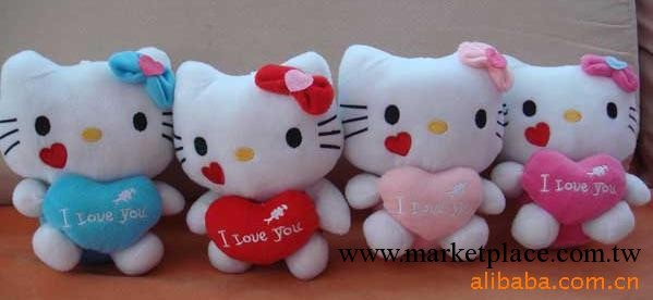 16cm抱心KT貓Hello Kitty貓公仔情侶工廠,批發,進口,代購