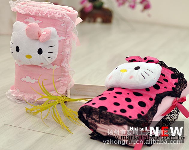2012最新款の公主蕾絲款Hello kitty 空調被/毛毯 兩色可選 特價工廠,批發,進口,代購