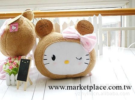 凱蒂貓娃娃公仔 餅幹暖手寶hello kitty 毛絨KT貓抱枕手捂兩用工廠,批發,進口,代購