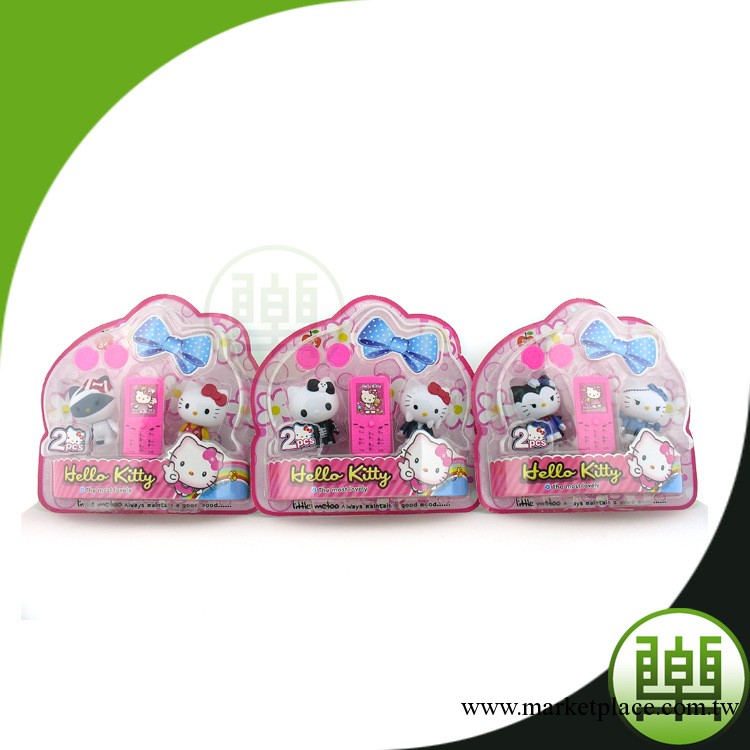 Hello Kitty 3吋KITTY貓2隻+手機發射器（3款）親子遊戲玩具工廠,批發,進口,代購