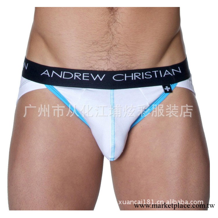 美國名牌andrewchristian純棉男士三角內褲 白色工廠,批發,進口,代購