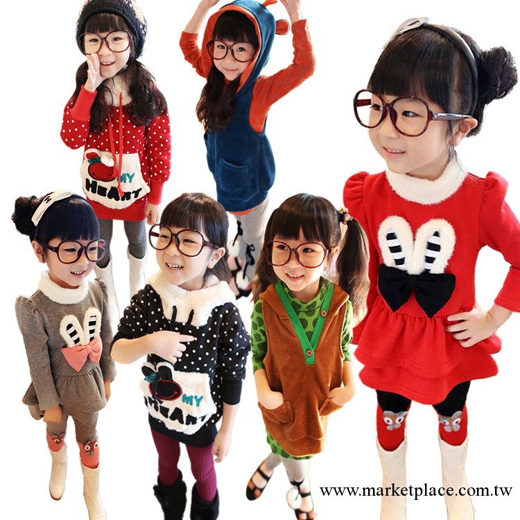 IUBABY 13童裝女童新款卡通兒童馬甲+長袖套裝女孩兩件套MS13123工廠,批發,進口,代購