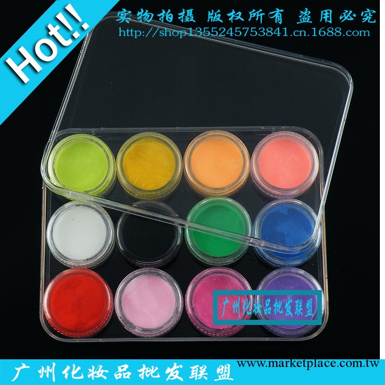 熱賣 美甲用品工具水晶甲雕花甲必備12色雕花粉套裝 3G裝工廠,批發,進口,代購
