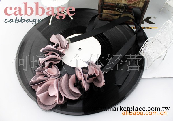 cabbage[你好 色彩] 系列 韓版粉色花瓣項鏈 特價批發・進口・工廠・代買・代購