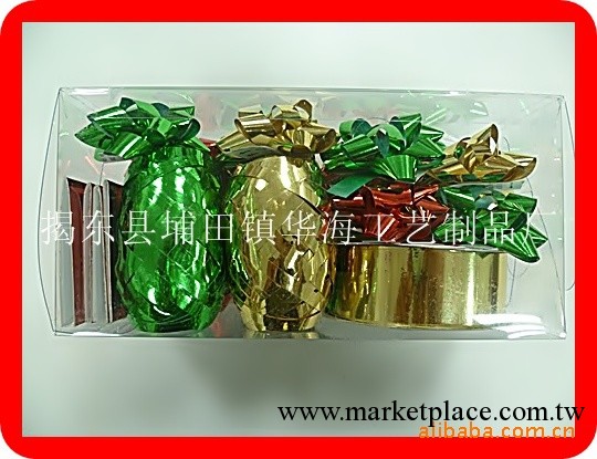 Gift bow&Ribbon 綠色彩帶星星花 金色彩帶橄欖球聖誕禮品工廠,批發,進口,代購