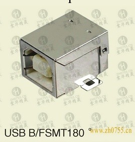 USB B母180度全貼片式電腦連接器接口/震華工廠,批發,進口,代購