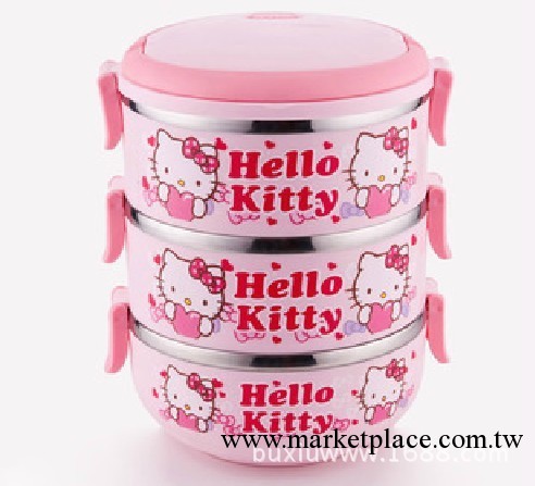 hello kitty凱蒂貓不銹鋼雙層保溫飯盒二三層飯盒 學生便當餐盒工廠,批發,進口,代購
