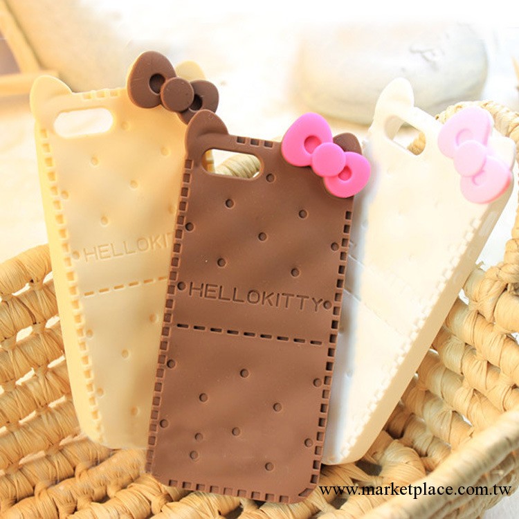 創意餅幹殼 日韓hello kitty卡通保護套 iphone5手機殼 軟矽膠套工廠,批發,進口,代購
