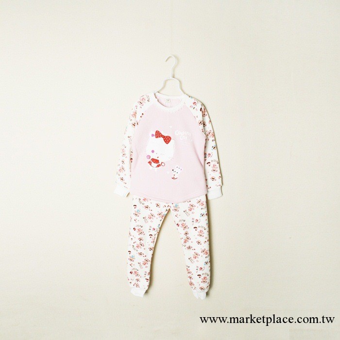 2013秋冬季新款純棉兒童傢居服保暖加絨Hello kitty 秋衣套裝批發工廠,批發,進口,代購
