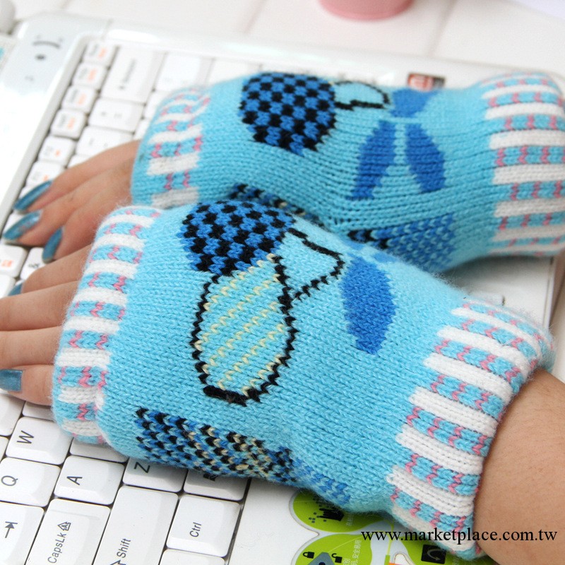 廠傢直銷2013新款手套[H-7406]小魔女半指女士手套 保暖手套批發工廠,批發,進口,代購