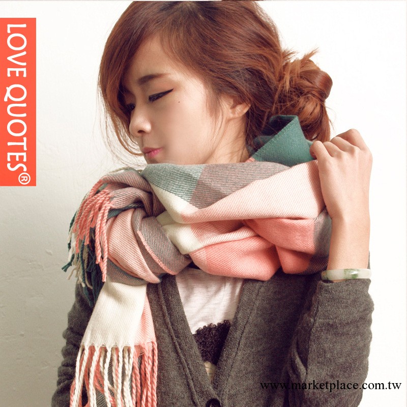批發2013新款韓國版經典彩色格子圍巾 超大規格保暖圍巾工廠,批發,進口,代購