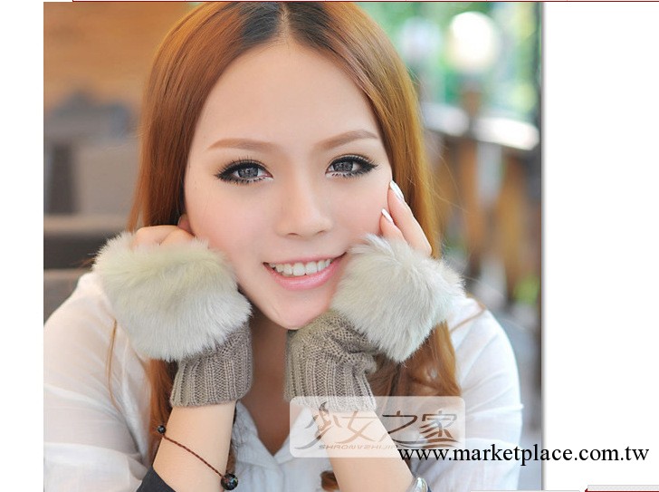 廠傢直銷 韓版時尚少女毛口手套9色可選半指手套鍵盤手套針織手套工廠,批發,進口,代購