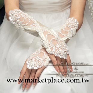新娘手套 露指 結婚婚紗手套 蕾絲花邊長款 有彈性 韓式新款批發工廠,批發,進口,代購
