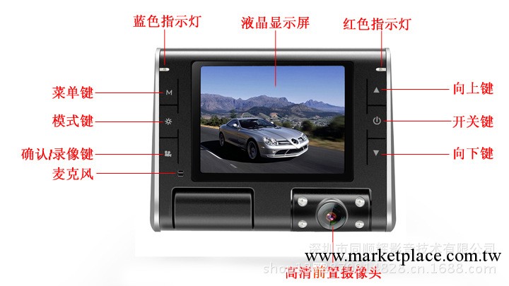 F128高清超薄行車記錄儀 雙鏡頭DVR 循環不漏秒 重力感應工廠,批發,進口,代購