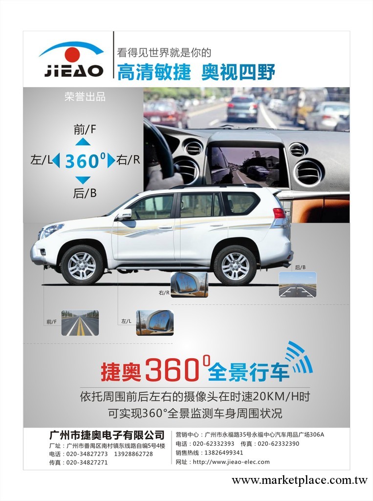 360度全車全景可視泊車輔助系統 帶4路行車記錄監控系統全景攝像工廠,批發,進口,代購