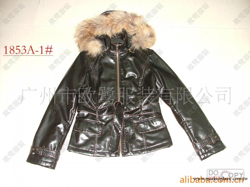 廠傢自銷 專業品質 連帽毛領外貿女士皮衣工廠,批發,進口,代購