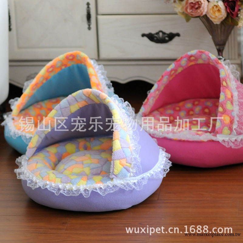 2013款珊瑚絨蕾絲全脫卸公主圓型寵物窩狗貓通用工廠,批發,進口,代購