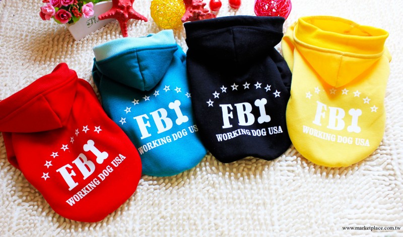 2013新款現貨批發 寵物服裝FBI四色秋冬衛衣 寵物衣服1000元混批工廠,批發,進口,代購