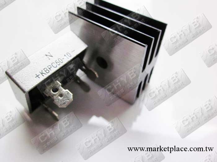單相橋式整流器KBPC50-10 黑色 規格為28*28  加散熱器工廠,批發,進口,代購